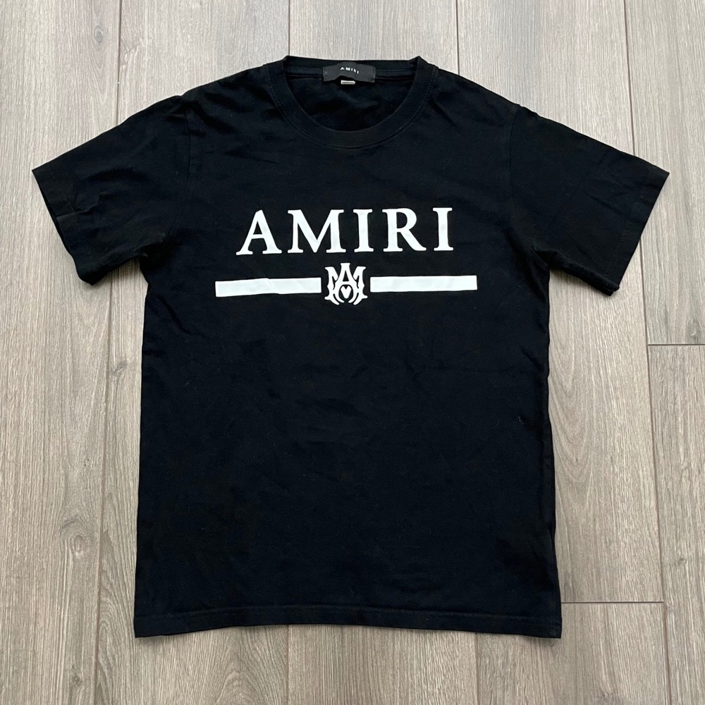 Amiri Mens Logo Monogram Graphic T-Shirt Black Small Made in USA